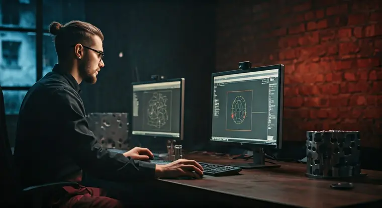 Engenheiro a trabalhar em CAD/CAM